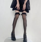 Coquette Thigh-High Lace-Up Fishnet