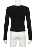 Cute Bandage Lace Trim Deep T-Shirt