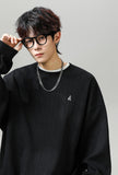 Embroidery Color Block Letter crewneck Sweatshirt