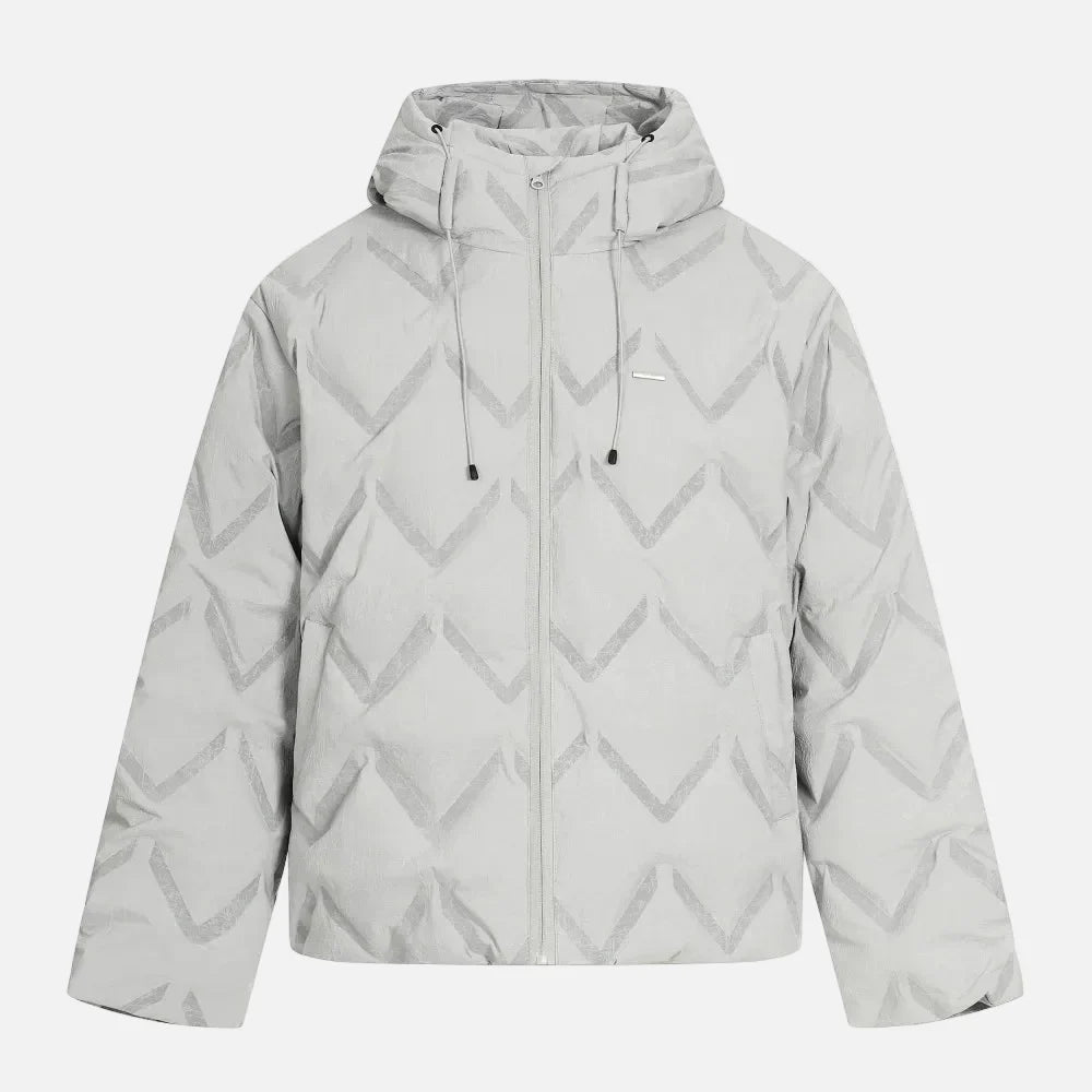 Premium Rhombus Plaid Hooded Windbreaker Jacket
