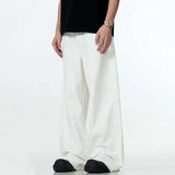 Solid Color Raw Edge Denim Jeans