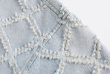 Ripped Denim Pattern Jacket
