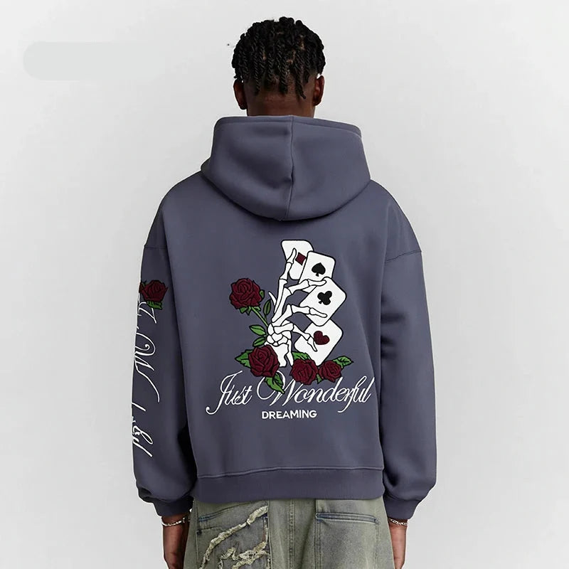 Vintage Washed Boxy Embroidered Hoodie