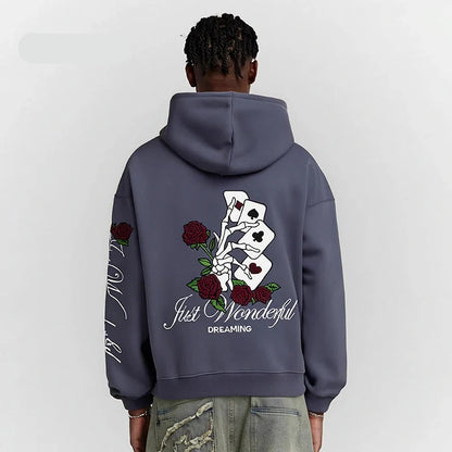 Vintage Washed Boxy Embroidered Hoodie