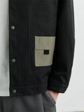Work Black Color block Jacket