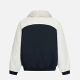 Flattering Paneled Fur Collar Raglan Sleeve Jacket