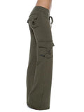 Women's Elastic Wide-leg Cargo Pants