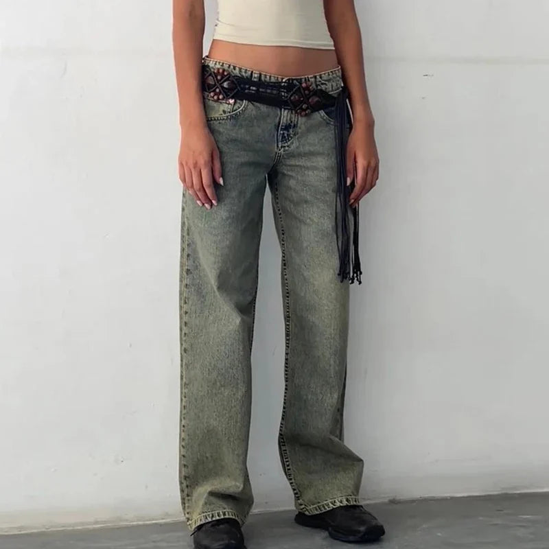 Model wearing the Vintage Vibe Flared Jeans