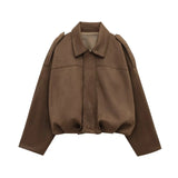 Elevated Vintage Suede Texture Lapel Jacket