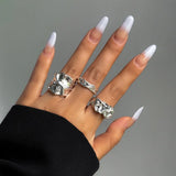 Y2K Vintage Irregular Pleated Open Ring