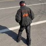 Embroidered Neutral Vintage Style Puffer Jacket