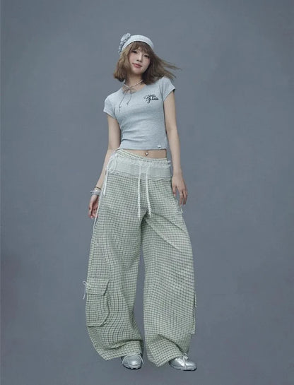 Apricot Pearl Check Dance Pants