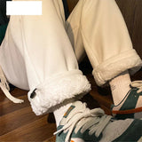Flattering Thickened Lamb Fleece Winter Jogger
