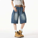 Gradient Washed Loose Casual Denim Short