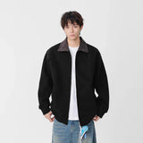 Fashionable Contrast Collar Casual Zip Jacket