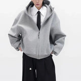Wide Shoulder Japanese Style Zipper Sweatshirt