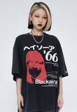 Street 66 Japanese Letter Print T-shirt