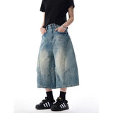 Insulated Streetwear Gothic High Waist Cargo Denim Jorts
