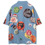 Japanese Graphic Cat Loose Short Shirt