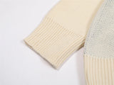 Y2K Easy Care Distressed Patchwork Knit Sweater