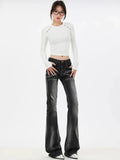 Women Vintage Ripped Bootcut Flared Jeans