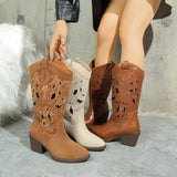 Western Style Embroidered Harness Cowboy Boots