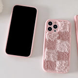 Cozy Fur Grid iPhone Case