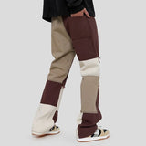 Color Block Brown Baggy Denim Pants