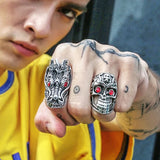 Handmade Large Red Eye Dragon Ring