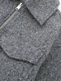 Fleece Turn-down Collar Jacket