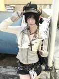 Studded Military Cropped Jacket