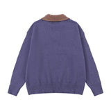 Colorful Patchwork Knit Sweater