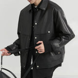 Versatile Mens Moto Biker Leather Jacket