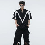 Color Contrast Design Short Sleeve T-Shirt