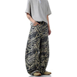 Vintage Camouflage Streetwear Cargo High Jeans