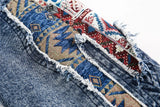 Y2K Thick Winter Patchwork Denim Jacket