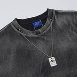 Flexible Gothing Distressed Ripped Long Sleeve T-Shirt