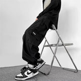 Vintage Cargo Pocket Drawstring Baggy Wide Pants