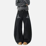Classic Embroidered Retro Patchwork Denim Jeans