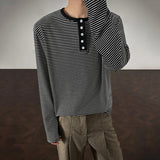 Y2K Striped Breasted Long-Sleeved T-Shirt
