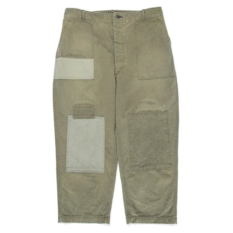 Distressed Vintage Denim Overalls Jeans