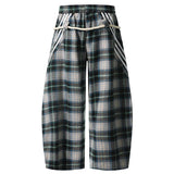 Y2K Flexible Plaid Wide Leg Baggy Wide Leg Jogger