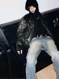 Men Vintage Distressed Brown Leather Jacket
