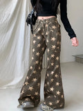 Y2K Star Printed Cyber Slim Jeans