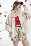 Sweet Ruffles Collar Casual Loose Jacket