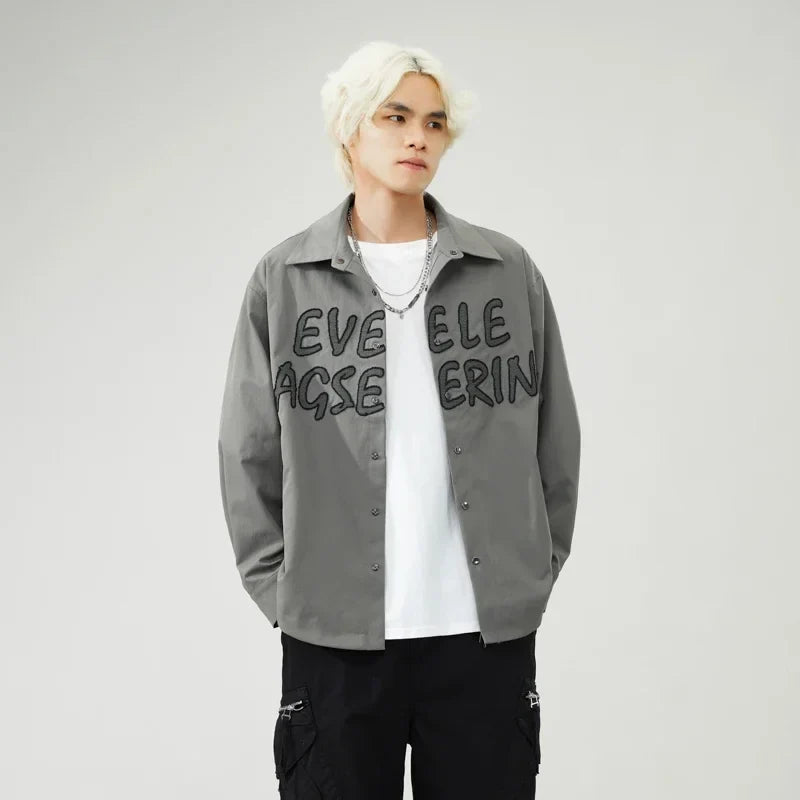 Flattering Vintage Loose Casual Letter Jacket