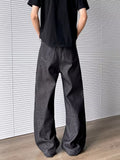 Cyber Graphic Patchwork Baggy Black Jeans