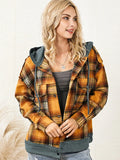 GypsyLady Orange Plaid Hooded Jacket