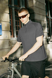 Model wearing the dark gray The Urban Zip T-Shirt