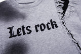 Essential Distressed Letter Graphic Knitted Sweater